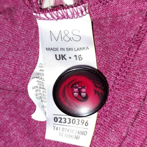 M & S layered attached striped  top Sz 12 - Picture 5 of 5